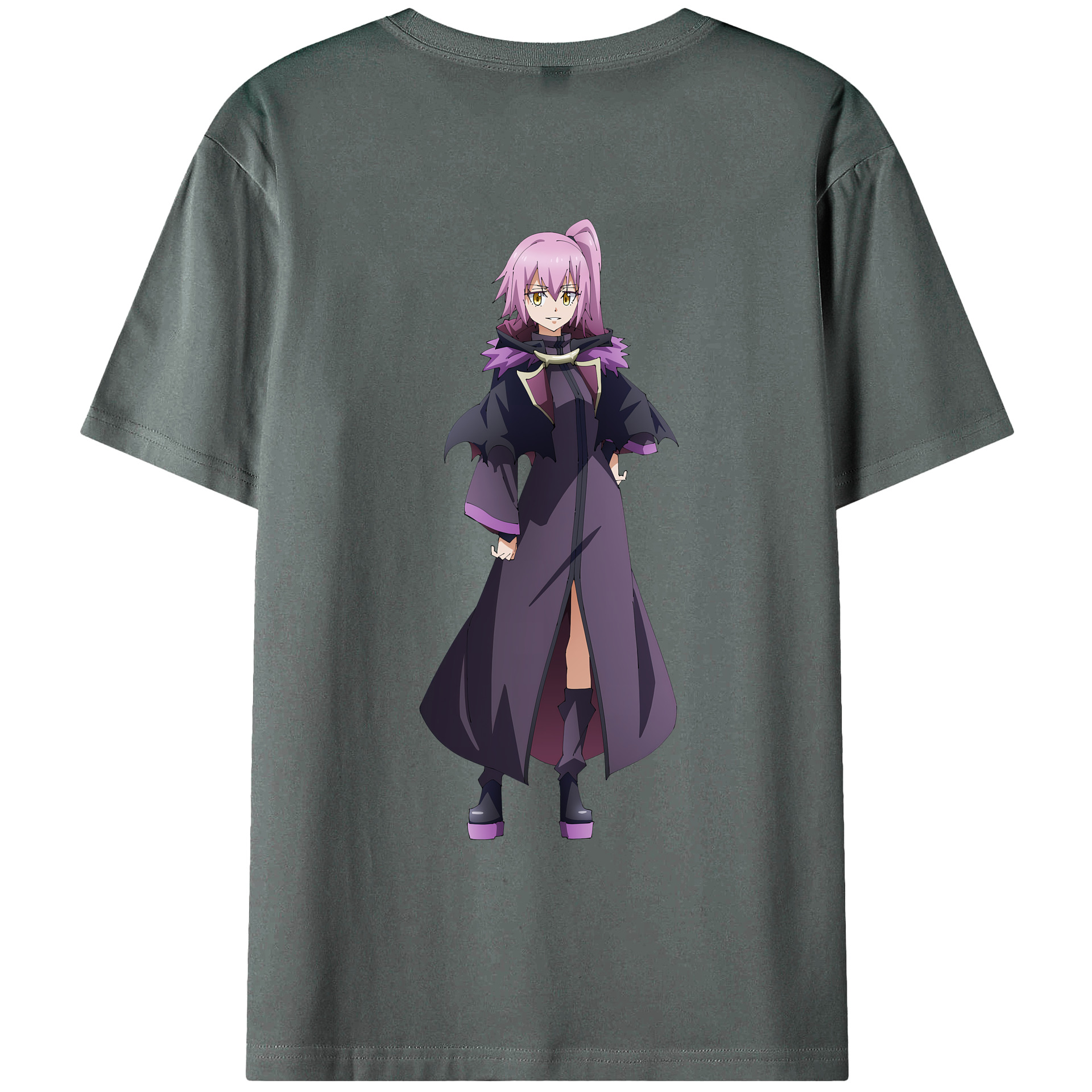 （画像用） 転スラ Regarding Reincarnated to Slime 綿100％ メンズ半袖Tシャツ（バックプリント） 通気性